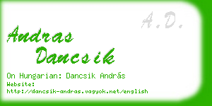 andras dancsik business card